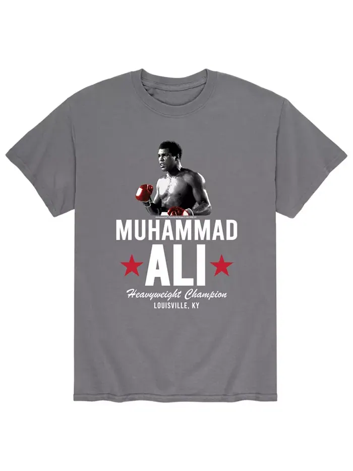 Мужская футболка Muhammad Ali Heavyweight Champion AIRWAVES — изображение 1 из 2, серый