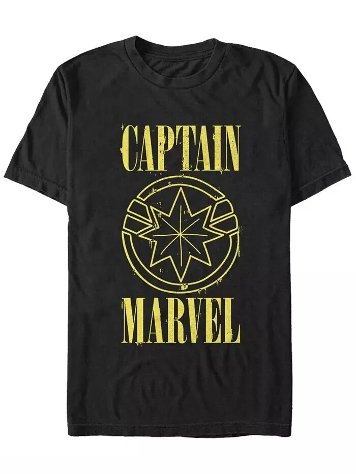 Футболка мужская Marvel Captain Marvel Yellow с коротким рукавом и символом Капитана Марвел Fifth — изображение 1 из 1