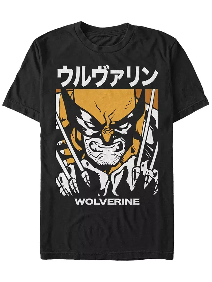 Футболка мужская Marvel "X-Men Wolverine Kanji Comic Poster" с коротким рукавом Fifth Sun — изображение 1 из 1, черный