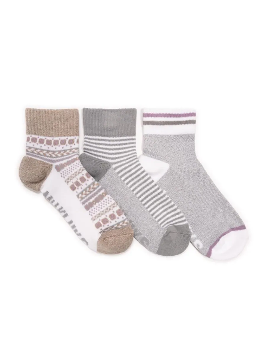 Женские компрессионные носки из хлопка, комплект из 3 пар MUK LUKS — изображение 1 из 2, серый