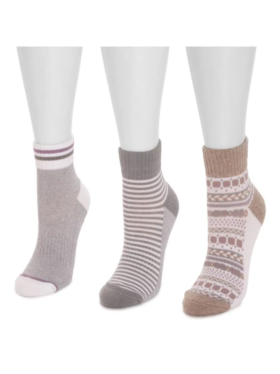 Женские компрессионные носки из хлопка, комплект из 3 пар MUK LUKS — изображение 2 из 2, серый