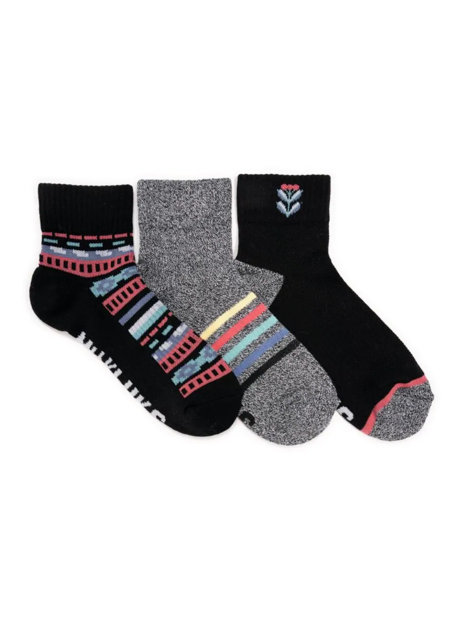 Женские компрессионные носки из хлопка, комплект из 3 пар MUK LUKS — изображение 1 из 2, мульти