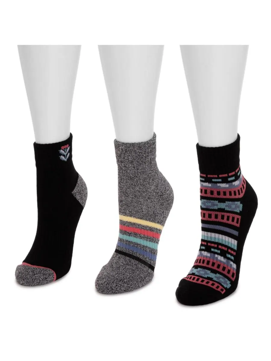 Женские компрессионные носки из хлопка, комплект из 3 пар MUK LUKS — изображение 2 из 2, мульти