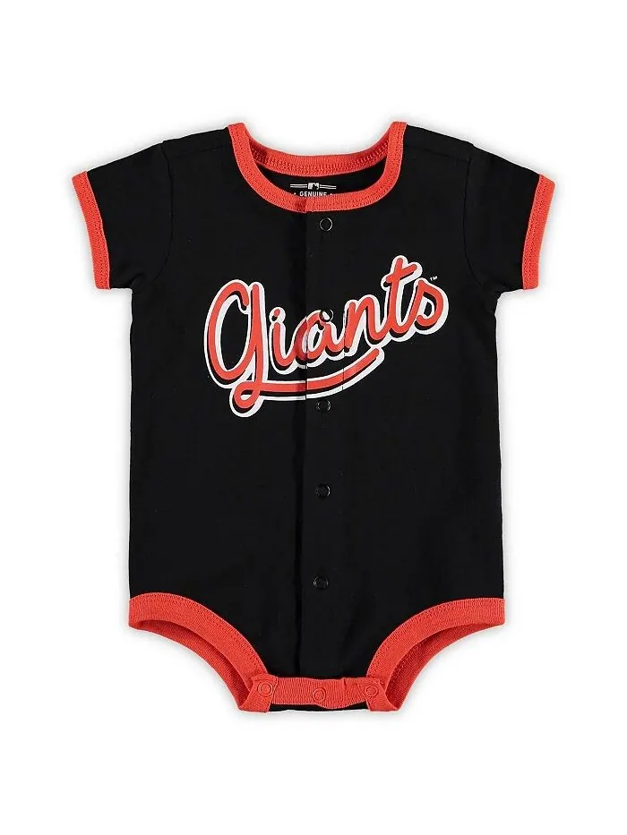 Черный комбинезон в полоску San Francisco Giants Power Hitter для новорожденных Outerstuff — изображение 1 из 1