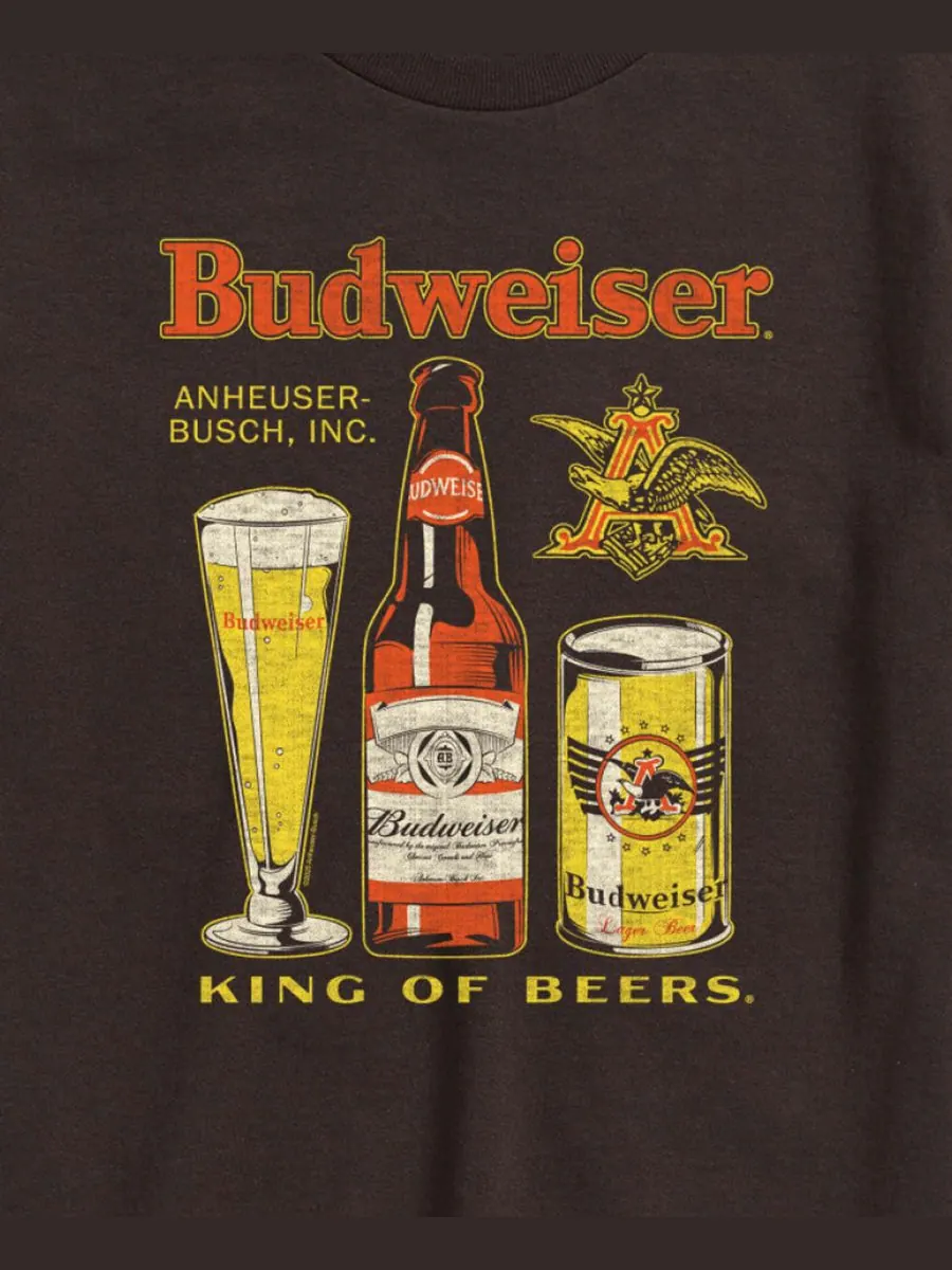 Мужская футболка Budweiser Core с коротким рукавом AIRWAVES — изображение 2 из 3, коричневый