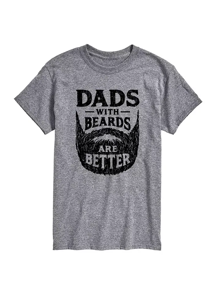Мужская футболка с коротким рукавом "Dads with Beards Are Better" AIRWAVES — изображение 1 из 3, серый