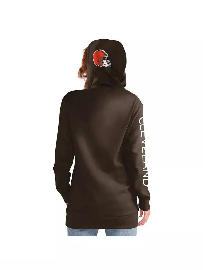 Женский коричневый пуловер с капюшоном Cleveland Browns Extra Inning G-Iii 4Her By Carl Banks — изображение 2 из 2