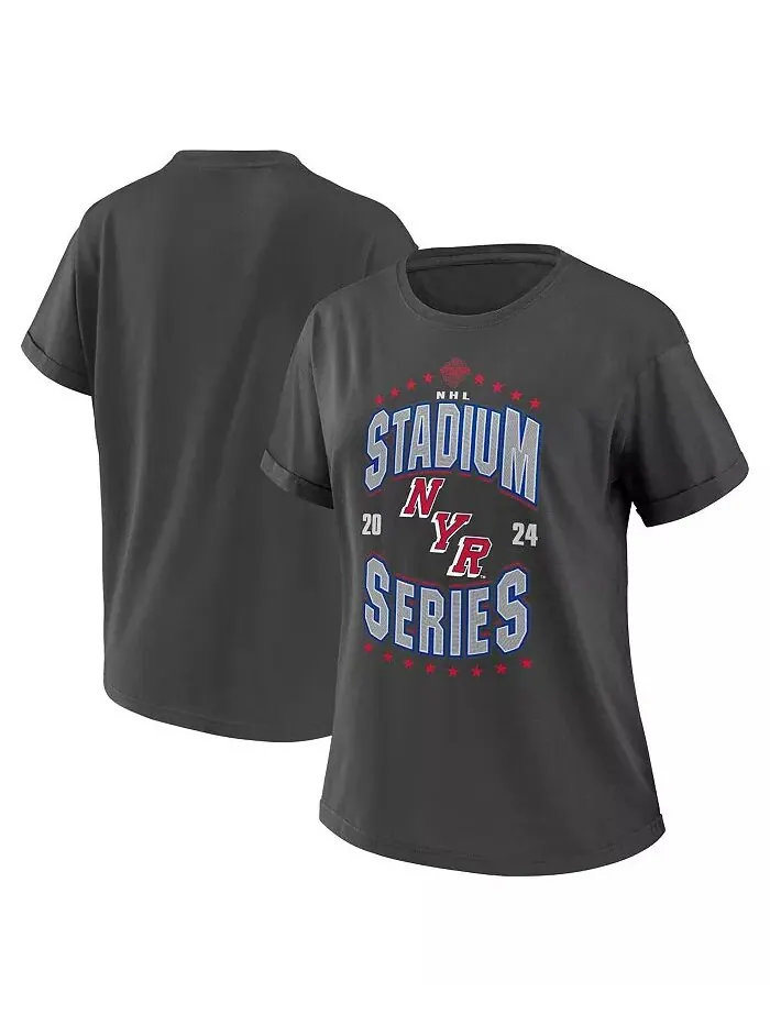 Женская темно-серая футболка бойфренда New York Rangers 2024 NHL Stadium Series WEAR by Erin Andrews — изображение 1 из 3