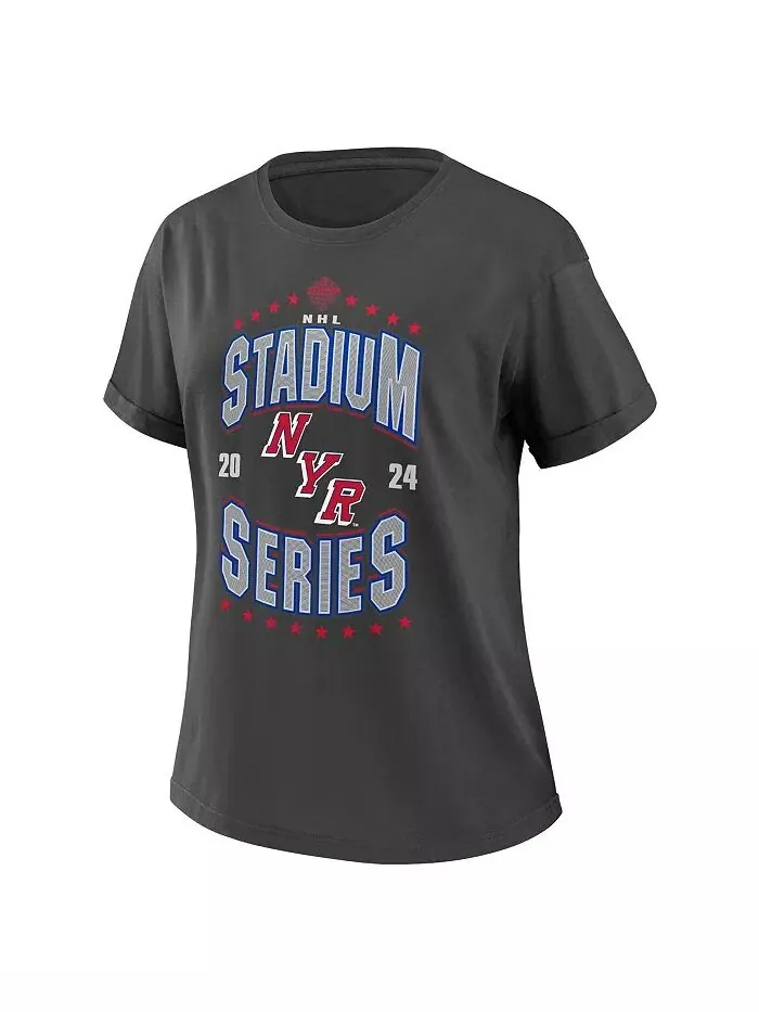 Женская темно-серая футболка бойфренда New York Rangers 2024 NHL Stadium Series WEAR by Erin Andrews — изображение 3 из 3