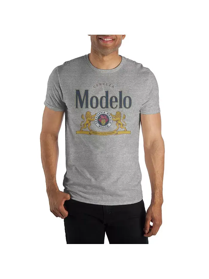 Мужская футболка Beer Logo серого цвета Modelo — изображение 1 из 3, приглушенный