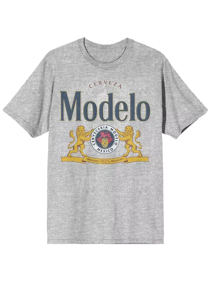 Мужская футболка Beer Logo серого цвета Modelo — изображение 2 из 3, приглушенный