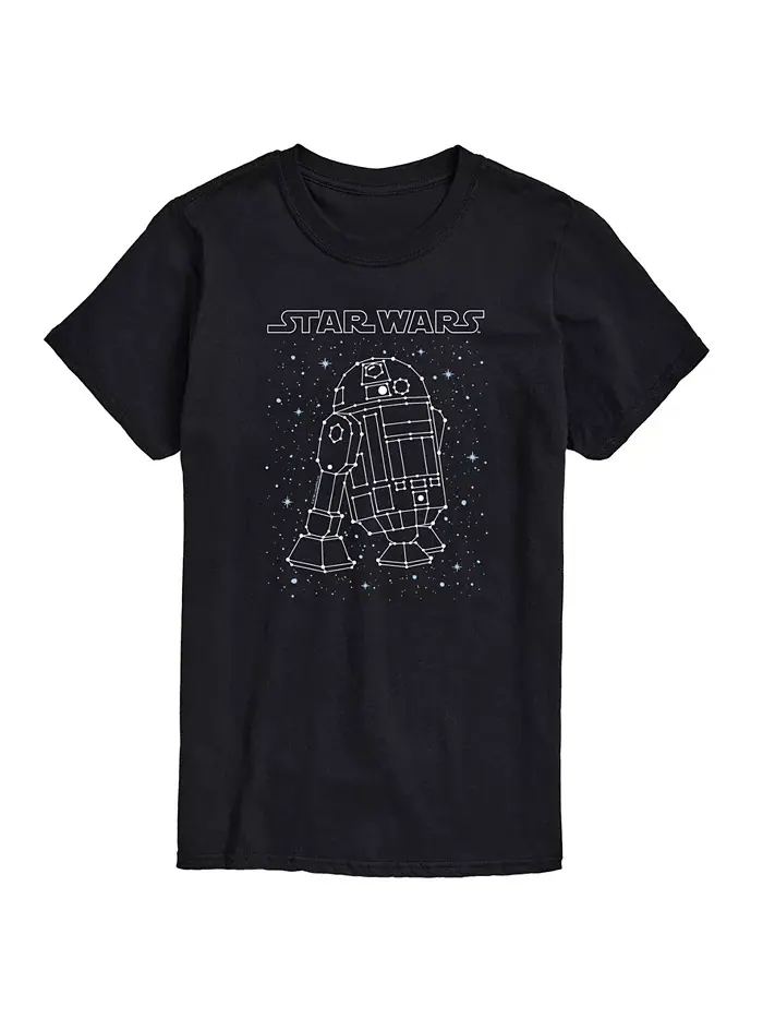Мужская футболка с коротким рукавом Star Wars Droid Galaxy Stars AIRWAVES — изображение 1 из 3, черный