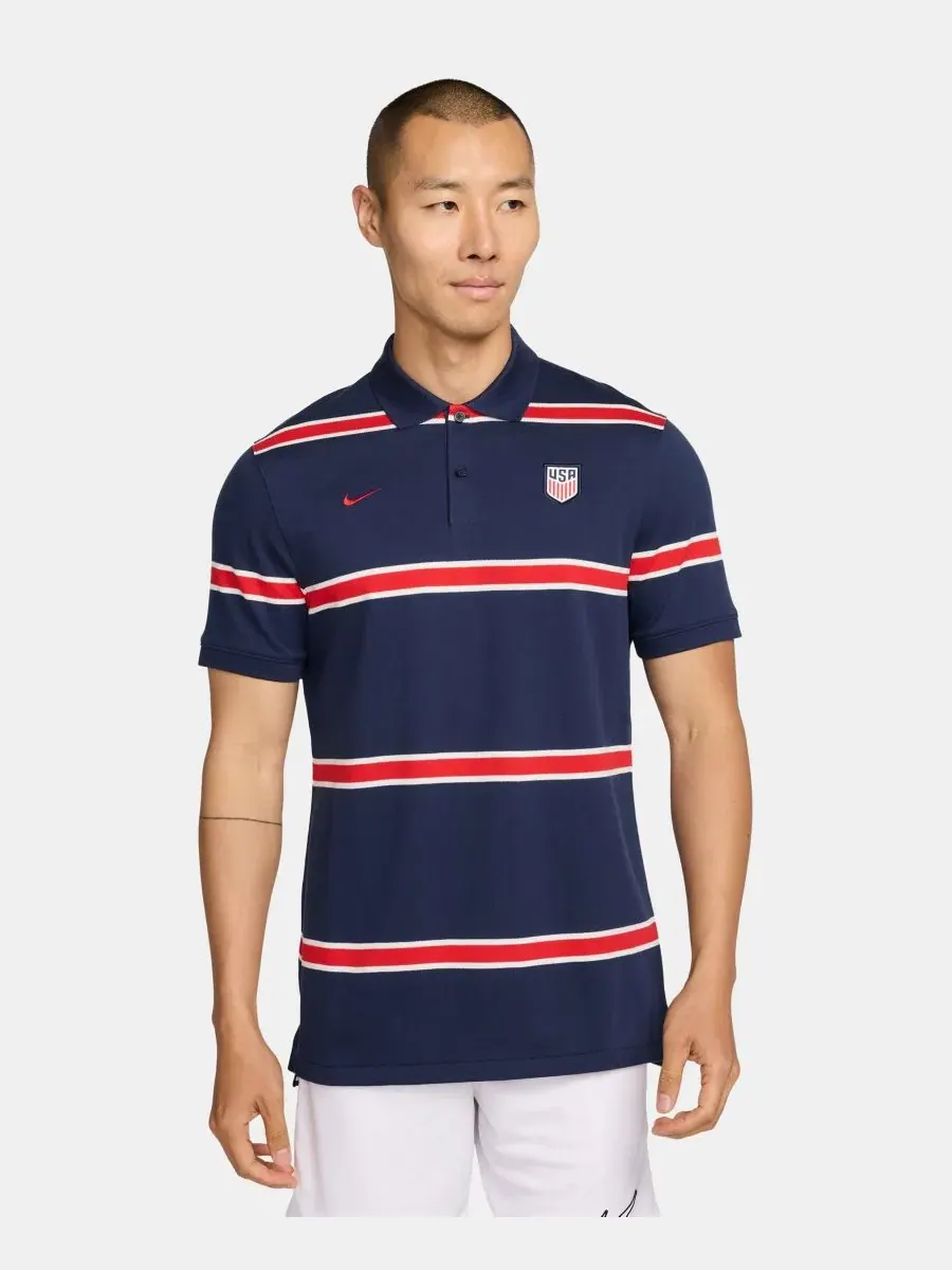 Футболка-поло USA Soccer Dri-FIT Nike — изображение 1 из 3, темно-синий//красный