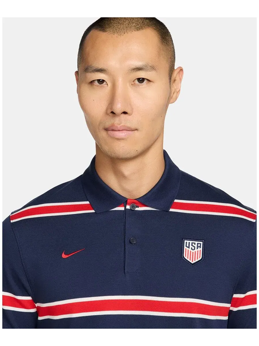 Футболка-поло USA Soccer Dri-FIT Nike — изображение 2 из 3, темно-синий//красный
