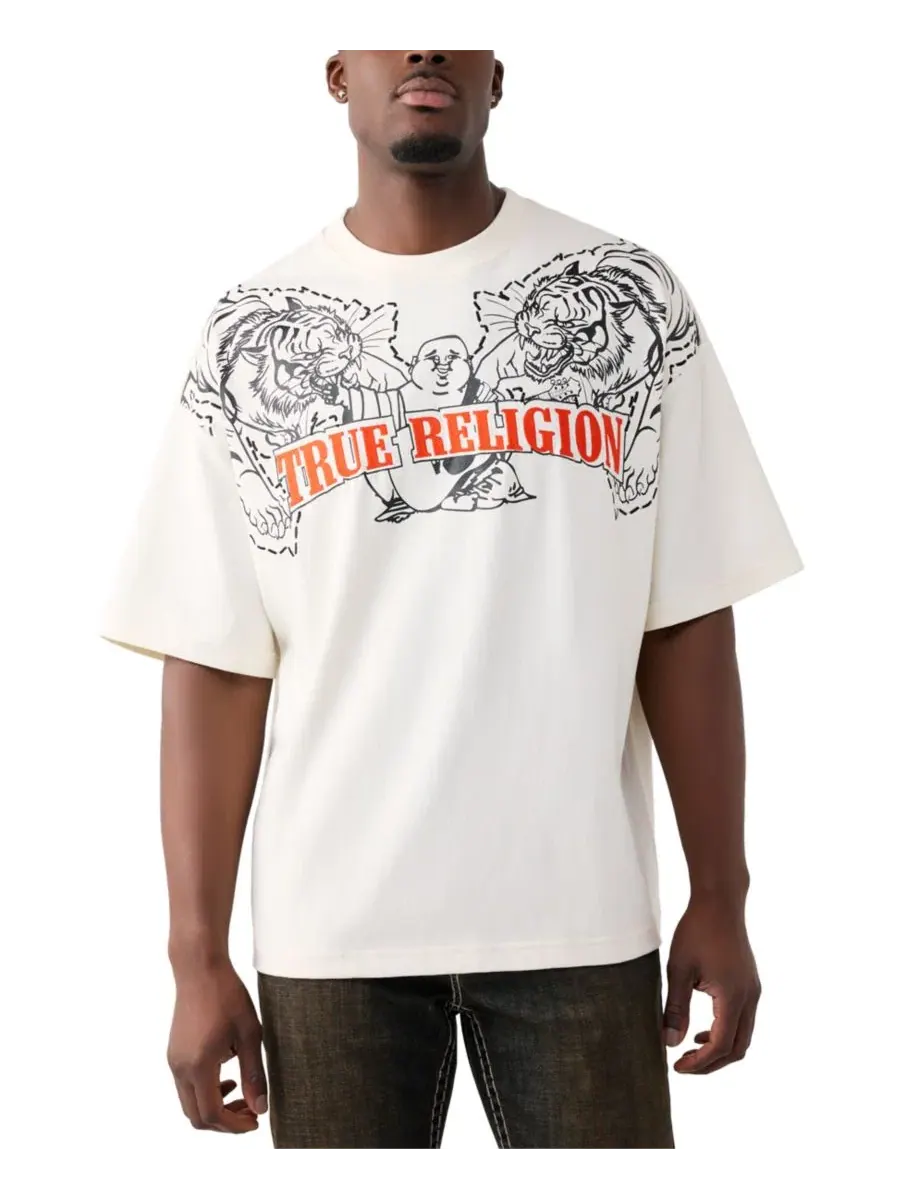 Мужская футболка с коротким рукавом и логотипом тигра True Religion