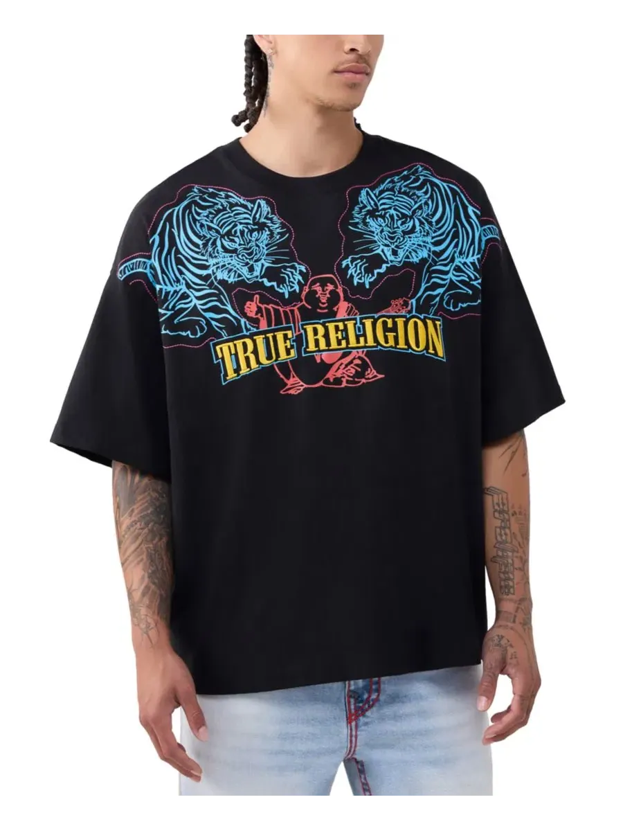 Мужская футболка с коротким рукавом и логотипом тигра True Religion — изображение 4 из 6, белый