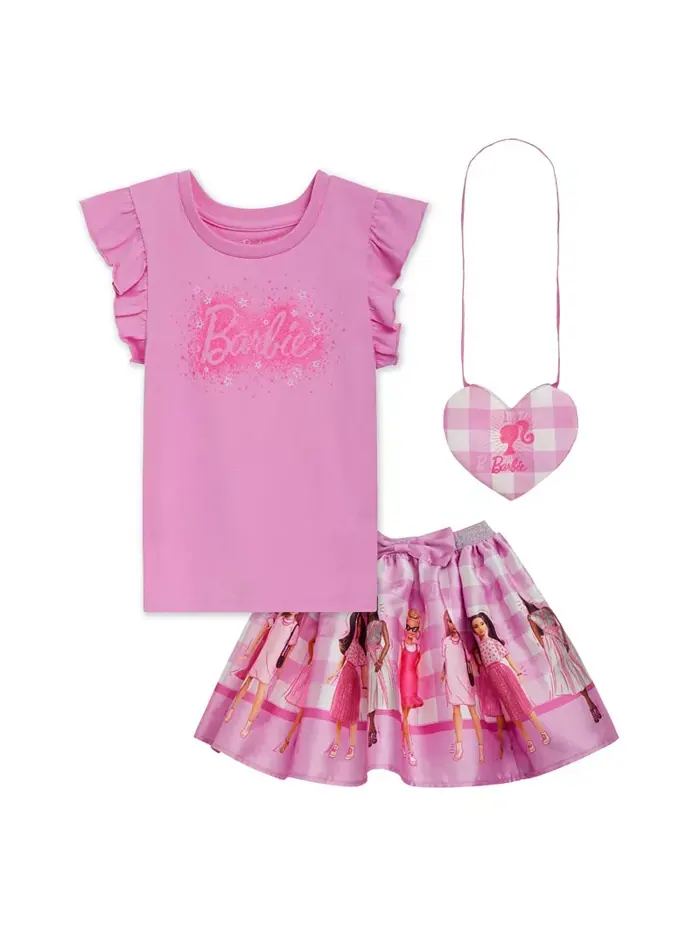 Топ, атласная юбка и сумка-кроссбоди — комплект из 3 предметов Barbie