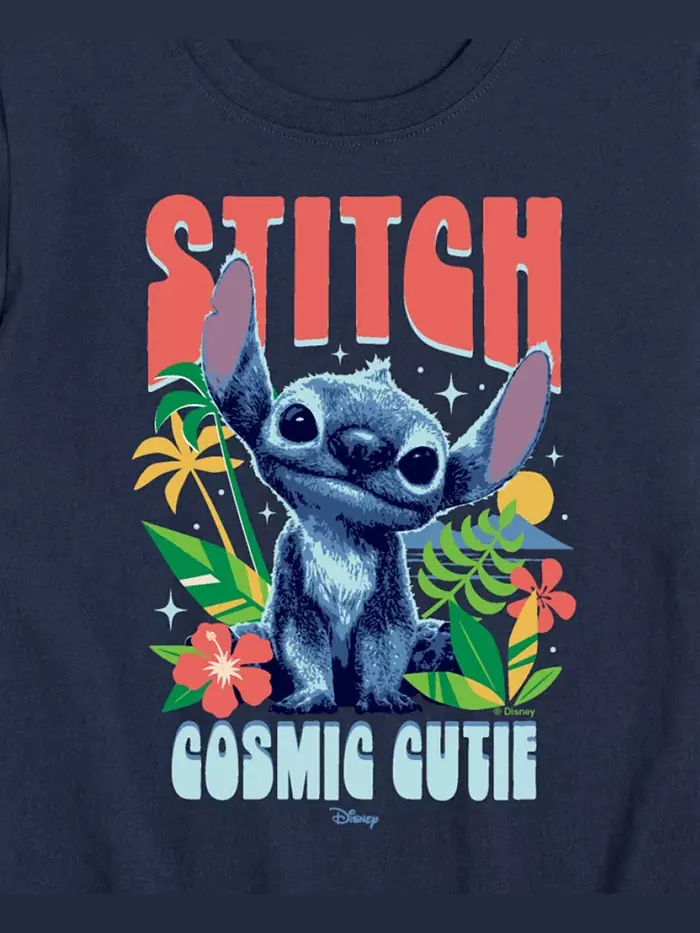 Футболка с принтом "Stitch Cosmic Cutie" из фильма "Лило и Стич" для мальчиков старшего возраста — изображение 3 из 3, синий