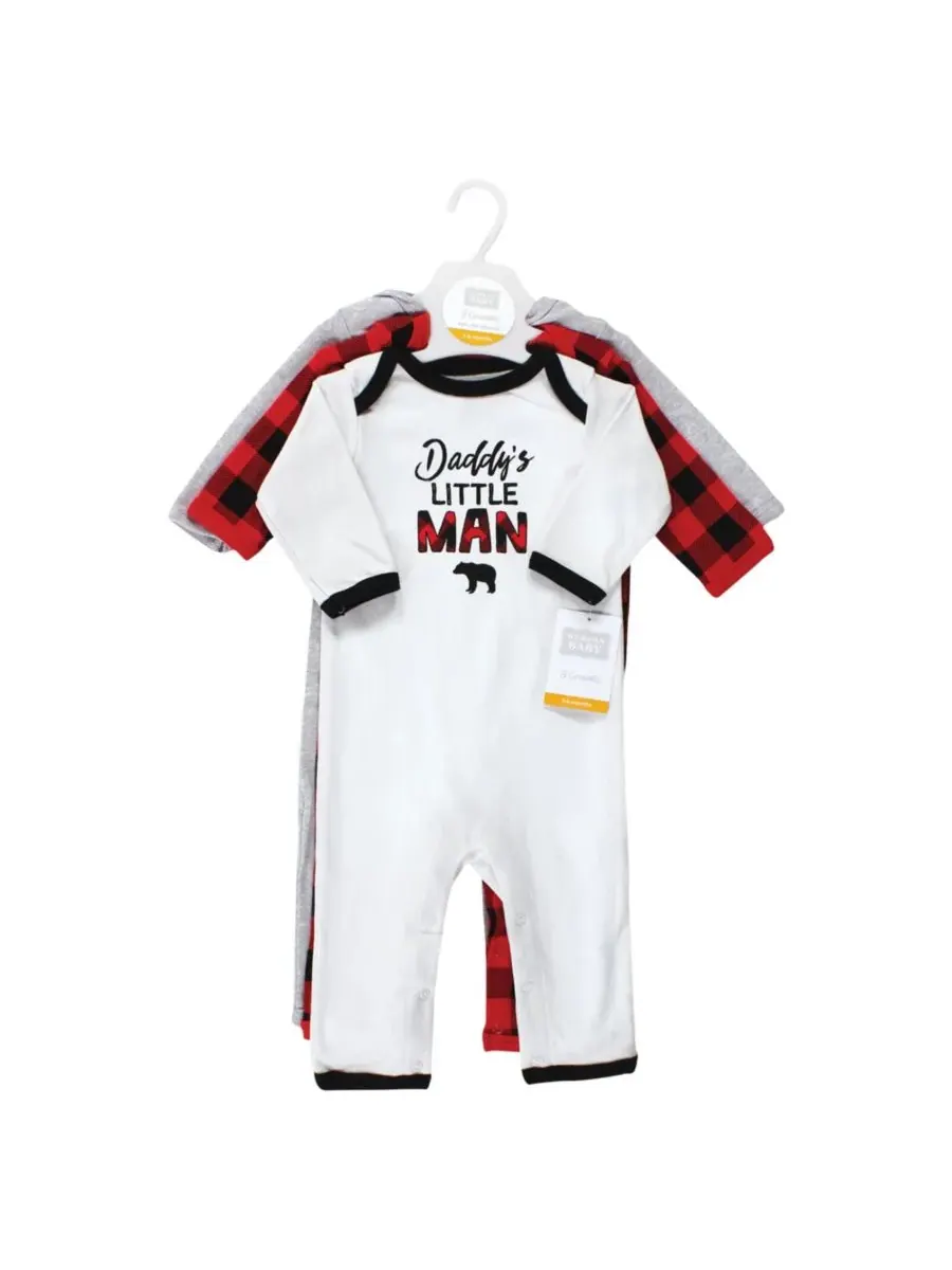 3 комбинезона в упаковке Hudson Baby, Buffalo Plaid Family — изображение 3 из 5