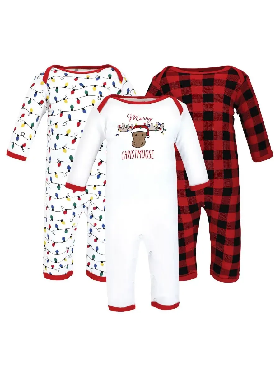 3 комбинезона в упаковке Hudson Baby, Christmoose — изображение 2 из 6