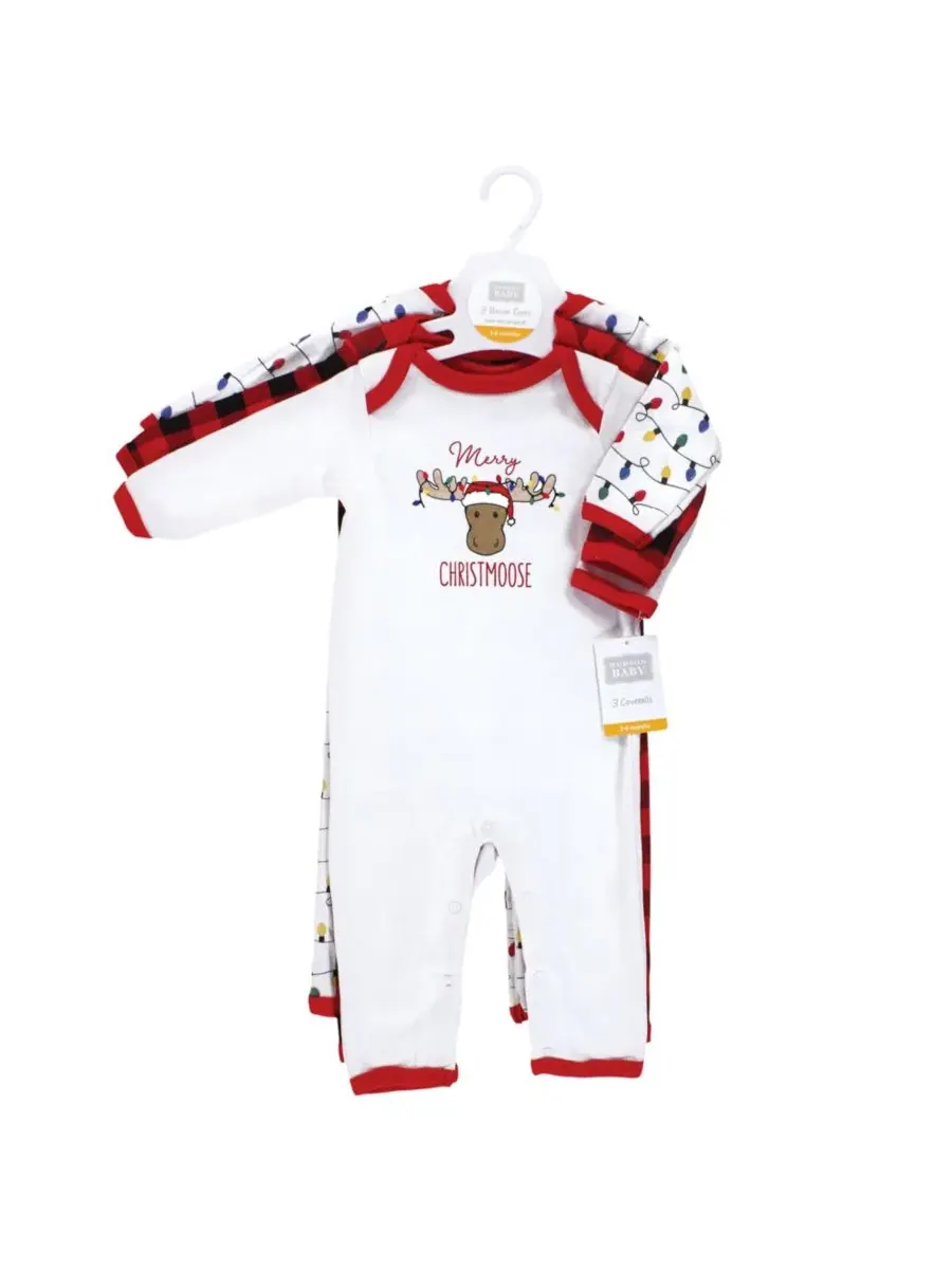 3 комбинезона в упаковке Hudson Baby, Christmoose — изображение 3 из 6