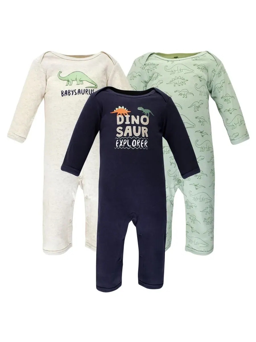 3 комбинезона в упаковке Hudson Baby, Dinosaur Explorer — изображение 2 из 6
