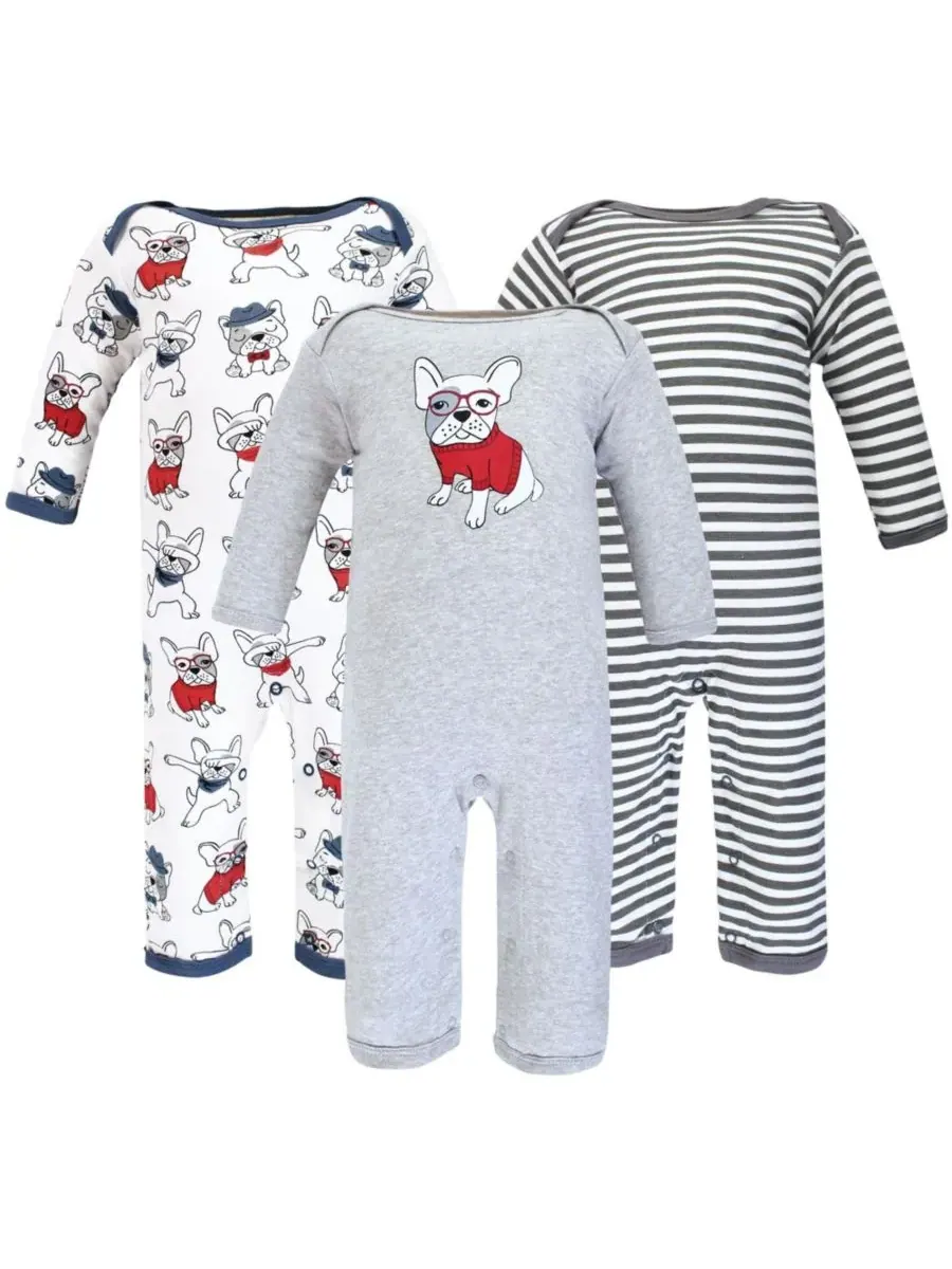3 комбинезона в упаковке Hudson Baby, Boy Whimsical Dog — изображение 1 из 6