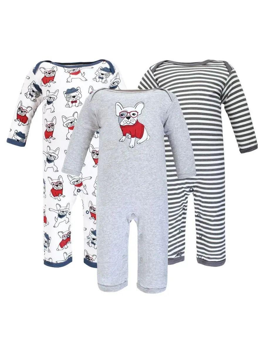 3 комбинезона в упаковке Hudson Baby, Boy Whimsical Dog — изображение 2 из 6