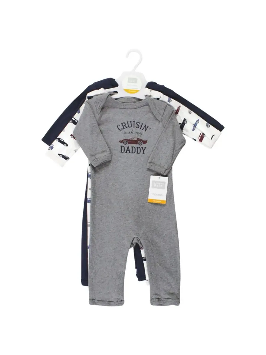 3 комбинезона в упаковке Hudson Baby, Cars — изображение 3 из 5