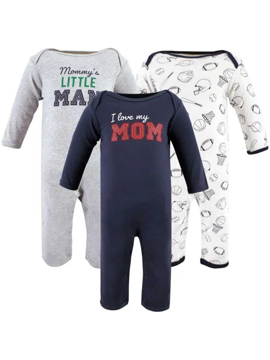 3 комбинезона в упаковке Hudson Baby, Love Mom — изображение 1 из 5
