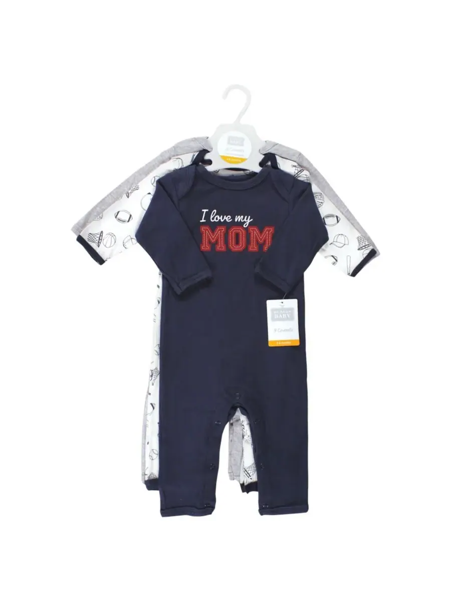 3 комбинезона в упаковке Hudson Baby, Love Mom — изображение 5 из 5