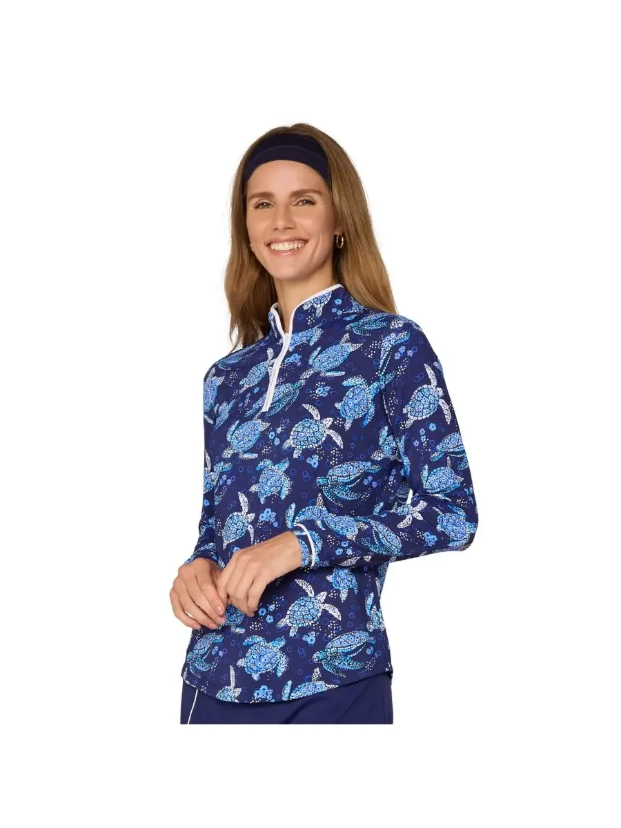 G Lifestyle Binding Quarter Zip Top G Lifestyle Clothing — изображение 1 из 3, темно-синий