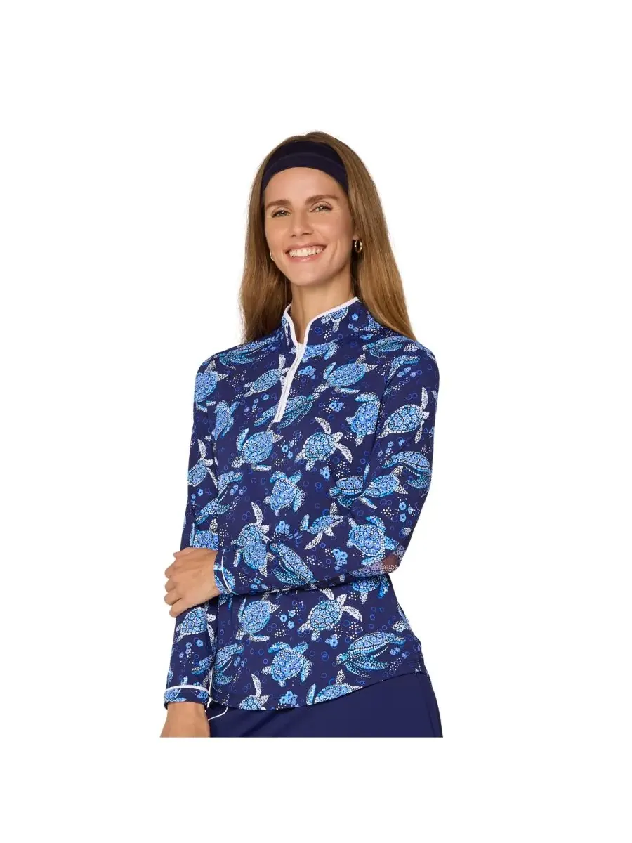 G Lifestyle Binding Quarter Zip Top G Lifestyle Clothing — изображение 2 из 3, темно-синий