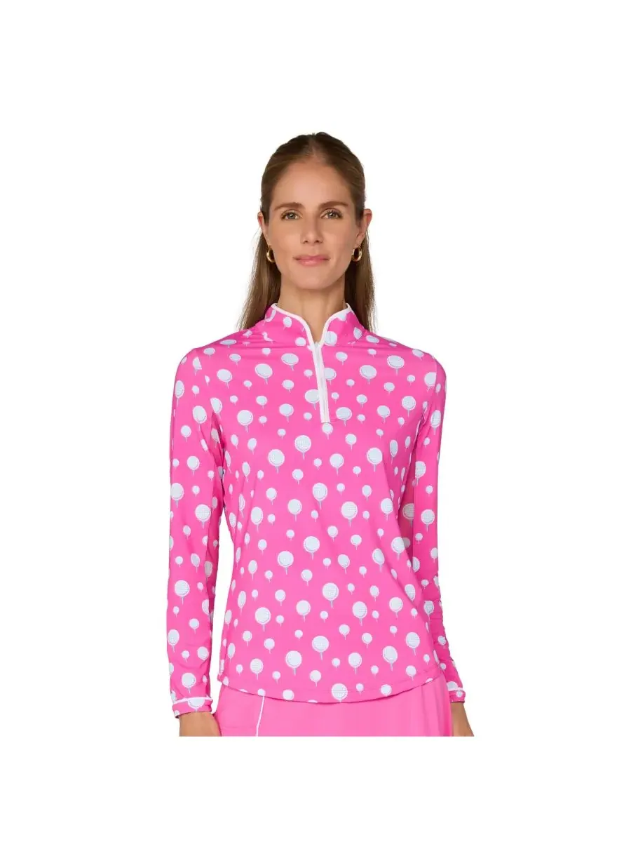 G Lifestyle Binding Quarter Zip Top G Lifestyle Clothing — изображение 1 из 3, розовый