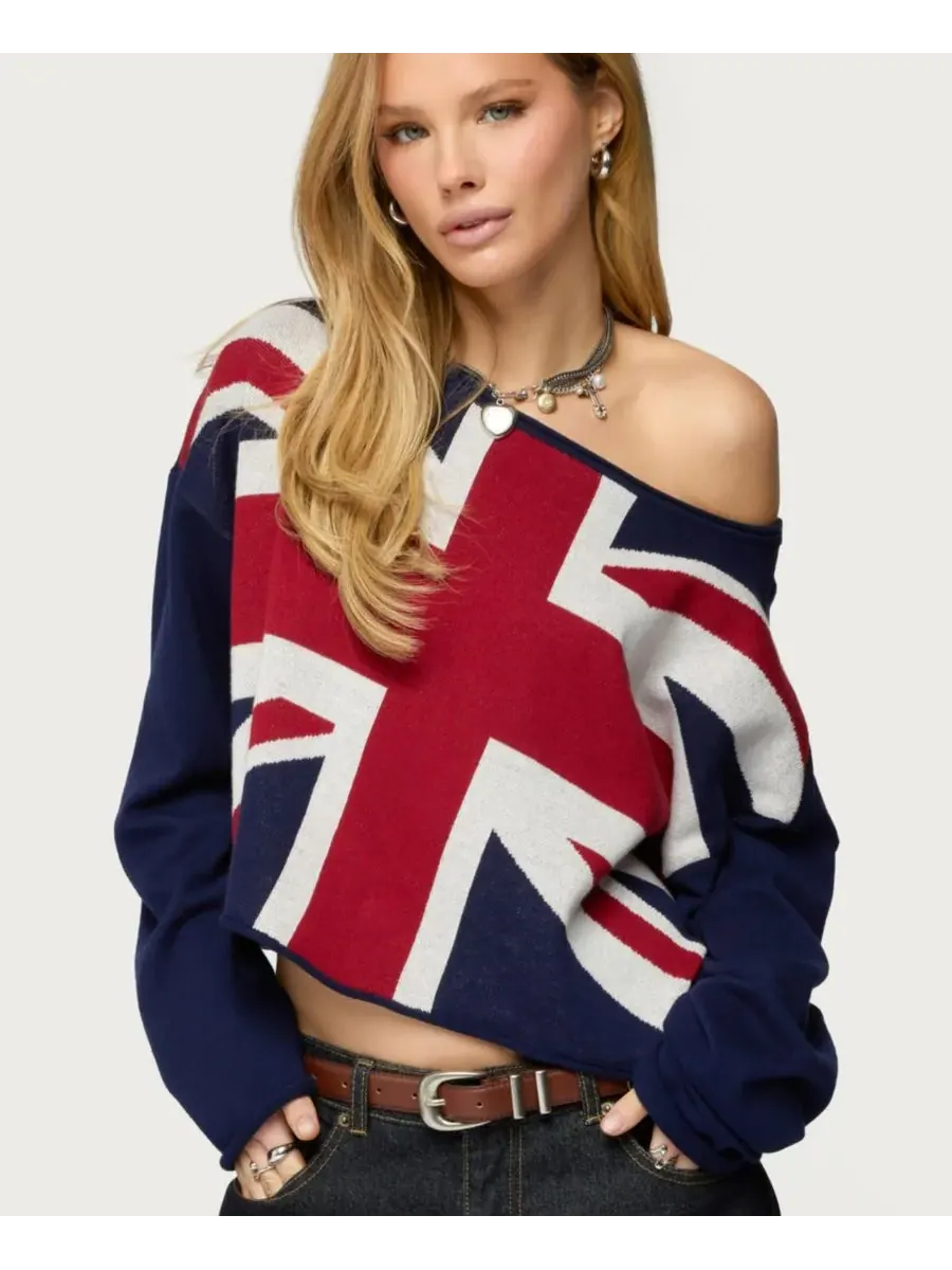 Женский свитер London Babe Edikted — изображение 1 из 5, темно-синий