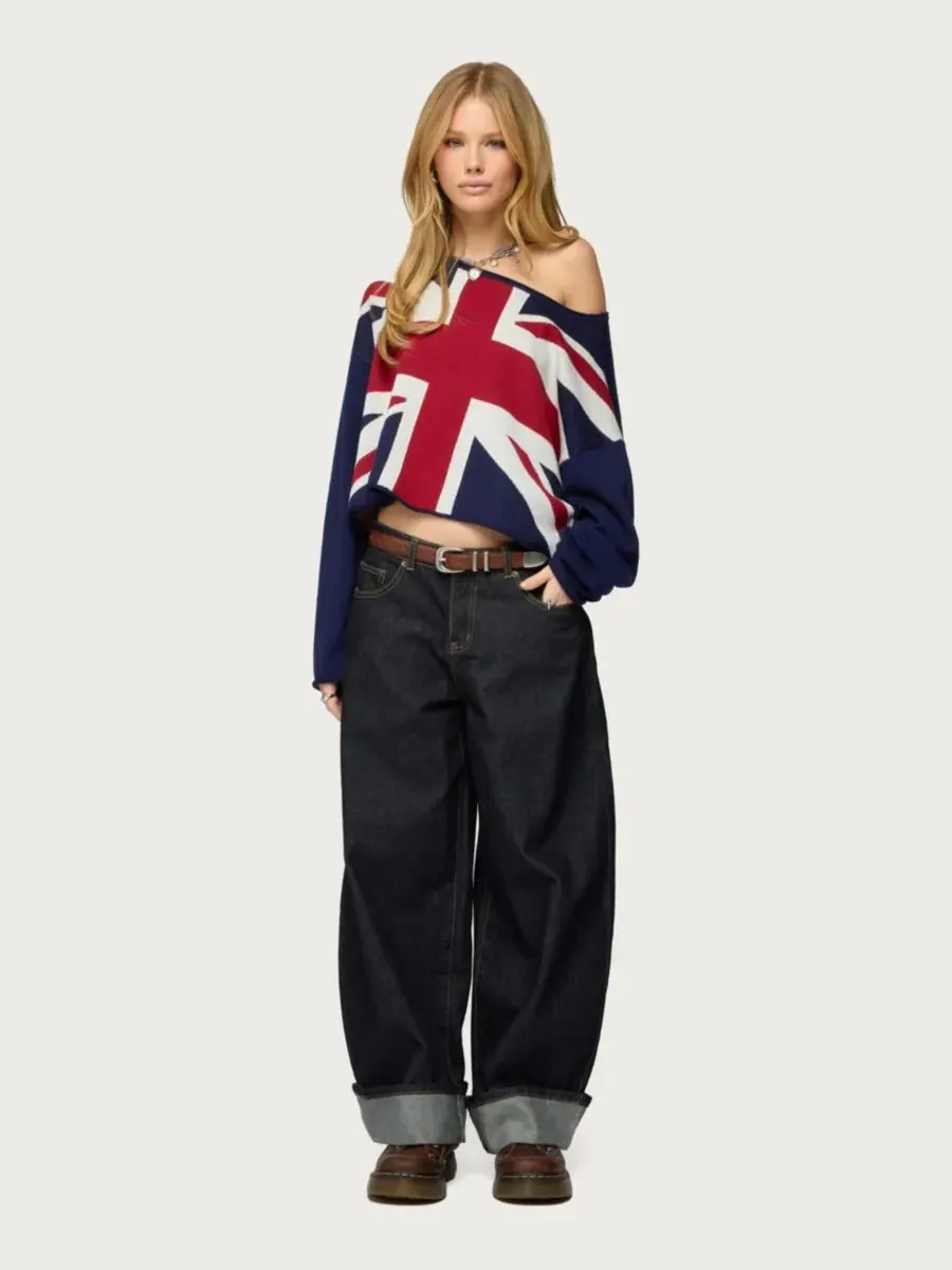 Женский свитер London Babe Edikted — изображение 3 из 5, темно-синий