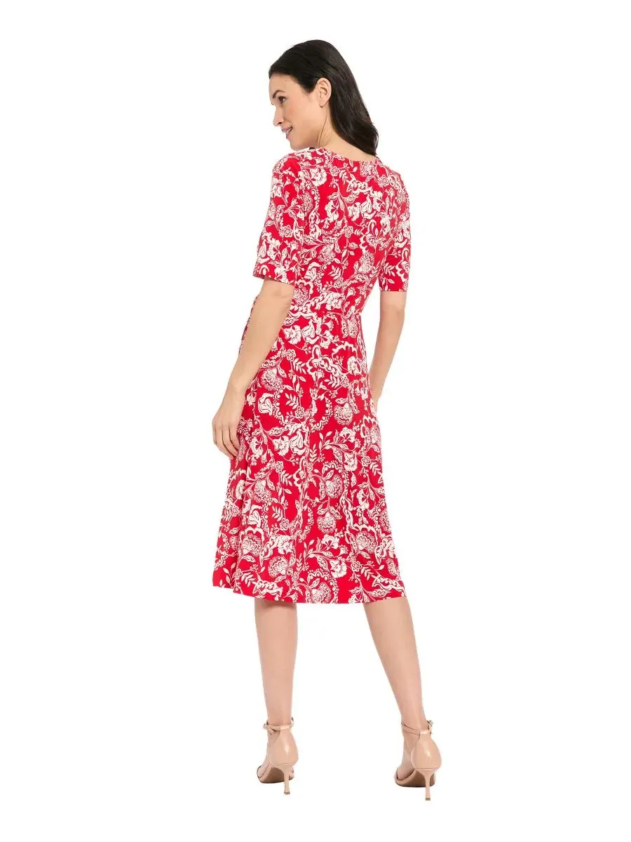 Платье миди из джерси с принтом Petites Jersey Printed Midi Dress London Times — изображение 3 из 3, белый