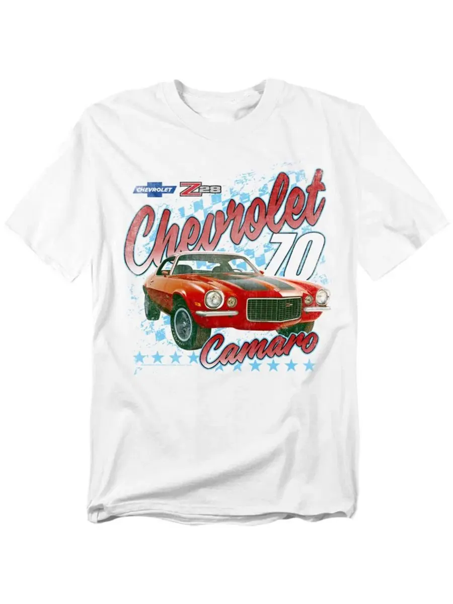 Футболка с принтом Chevrolet Camaro Racer Corvette — изображение 1 из 3, белый