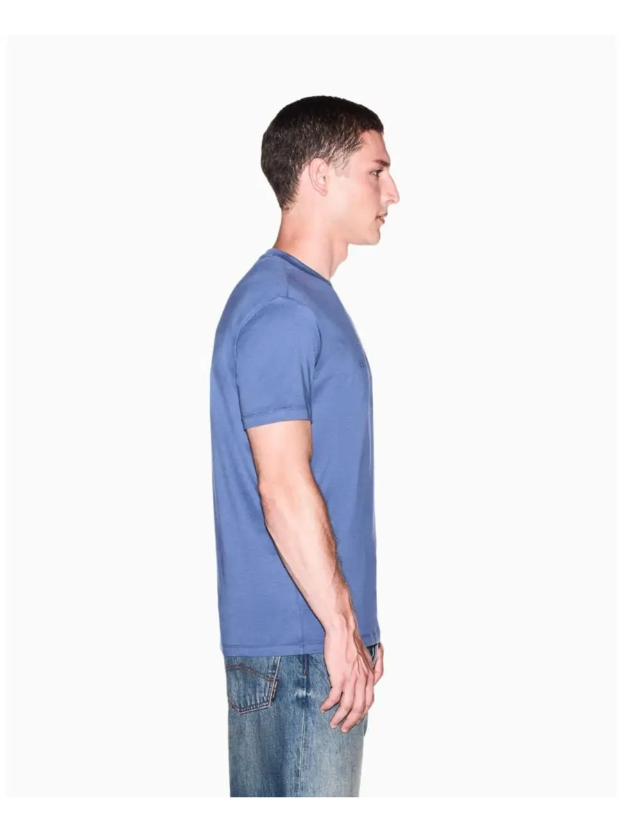 Футболка с длинным рукавом Letterman Logo A|X Armani Exchange — изображение 6 из 8, винтажный индиго
