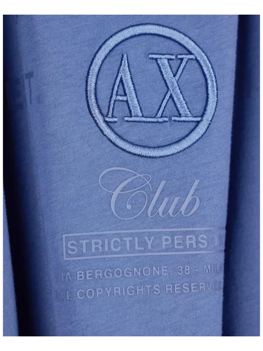 Футболка с длинным рукавом Letterman Logo A|X Armani Exchange — изображение 7 из 8, винтажный индиго