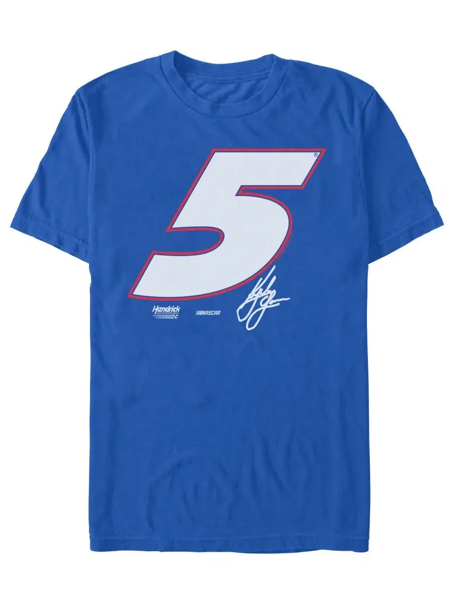 Футболка с графическим принтом Nascar No. 5 Driver Number Signature Fifth Sun — изображение 1 из 3, королевский
