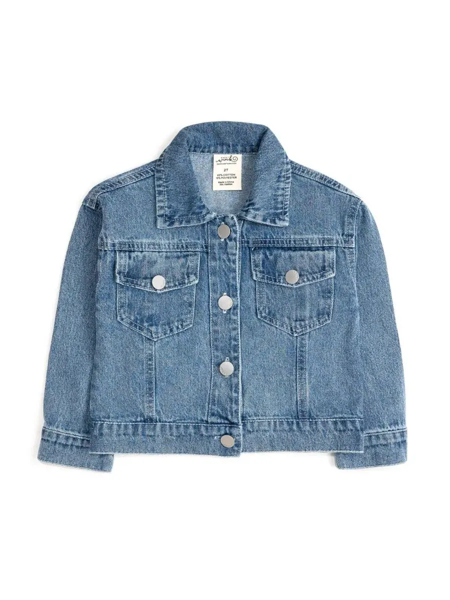 Джинсовая куртка с принтом и бантом Cheer Bow Patch Sweet Wink — изображение 1 из 5, джинсовый синий