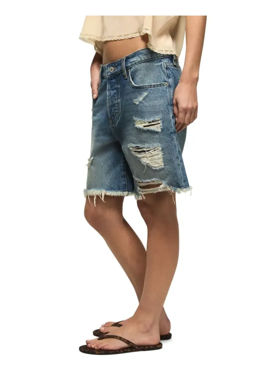 Женские хлопковые свободные классические шорты с высокой посадкой Lucky Brand — изображение 3 из 6, желтый