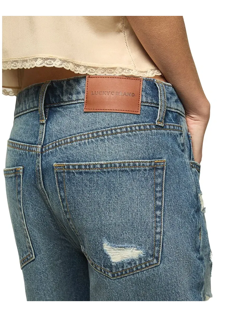 Женские хлопковые свободные классические шорты с высокой посадкой Lucky Brand — изображение 5 из 6, желтый