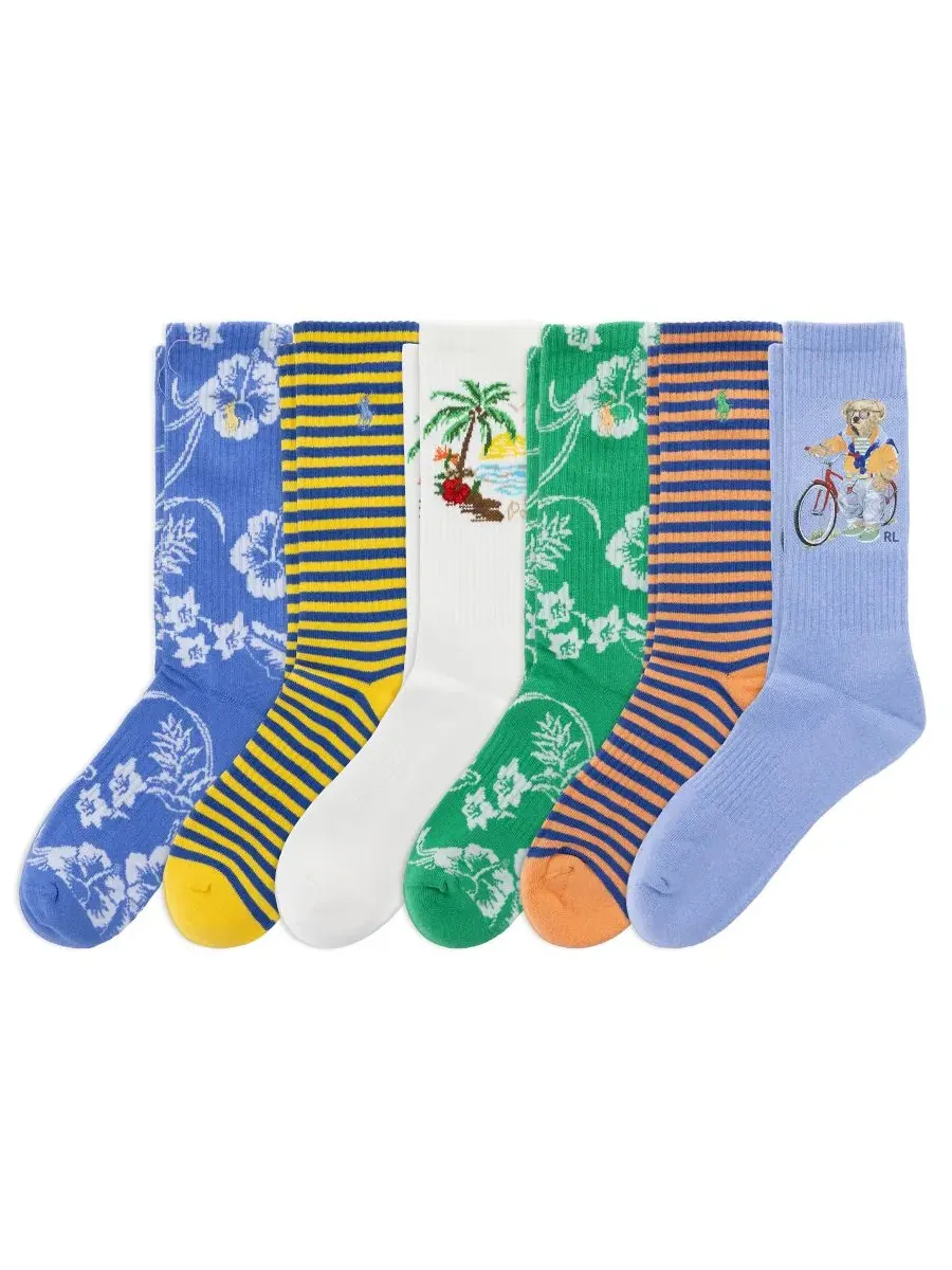 Мужские носки с принтом, комплект из 6 пар Polo Ralph Lauren — изображение 1 из 4