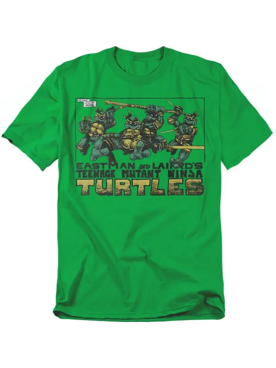 Футболка с принтом Leaping Over Logo Teenage Mutant Ninja Turtles — изображение 1 из 3, зеленый