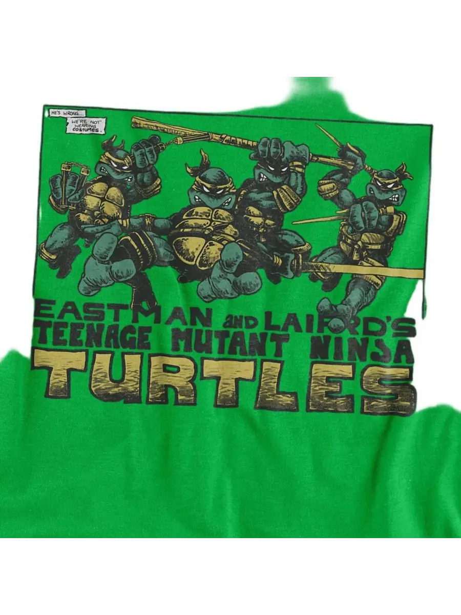 Футболка с принтом Leaping Over Logo Teenage Mutant Ninja Turtles — изображение 2 из 3, зеленый