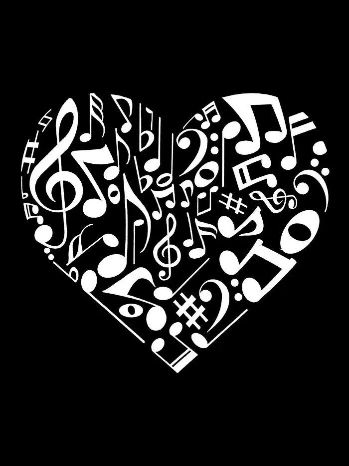 Женская толстовка с капюшоном Word Art Heart Notes LA Pop Art — изображение 3 из 3, черный
