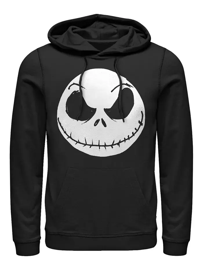 Мужская толстовка-худи "Nightmare Before Christmas" с крупным принтом Jack, флисовая Fifth Sun — изображение 1 из 1, черный