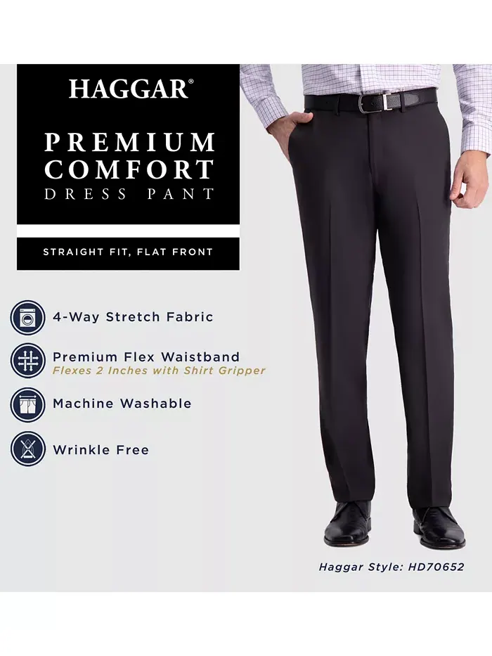 Мужские классические брюки прямого кроя Premium Comfort с 4-сторонней растяжимостью, без складок и — 9